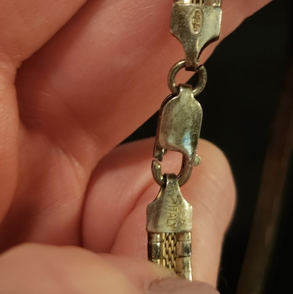 VINTAGE Vior Italy Silver Necklace 7.25" - Picture 10 of 12